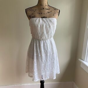 Almost Famous white strapless dress size M